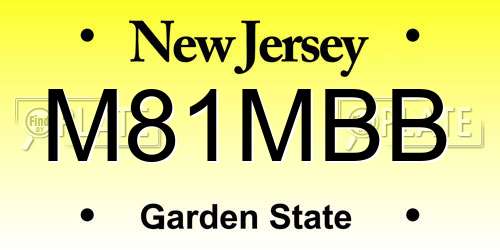 M81MBB New Jersey License Plate