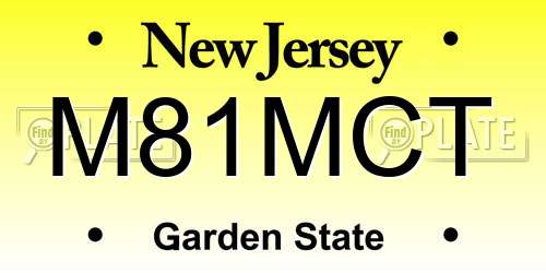 M81MCT New Jersey License Plate