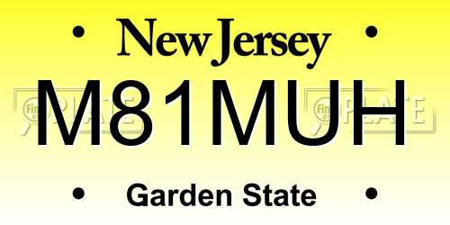 M81MUH New Jersey License Plate