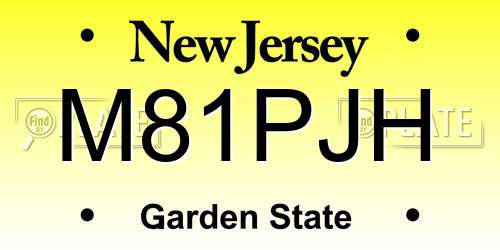 M81PJH New Jersey License Plate