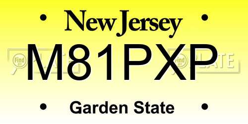 M81PXP New Jersey License Plate