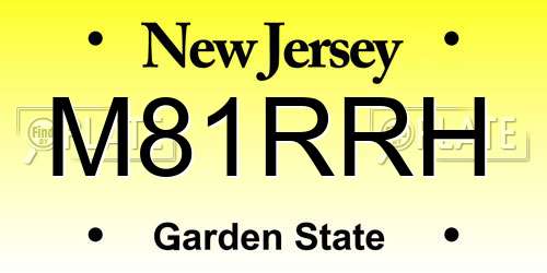 M81RRH New Jersey License Plate