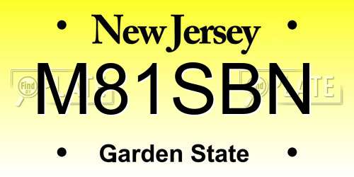 M81SBN New Jersey License Plate
