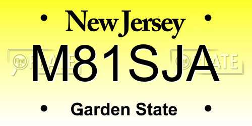 M81SJA New Jersey License Plate