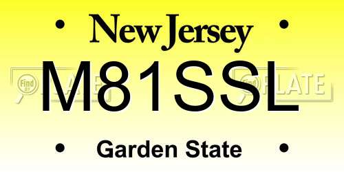 M81SSL New Jersey License Plate