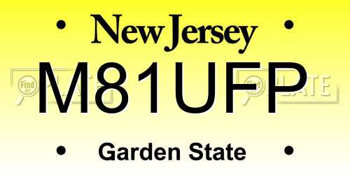 M81UFP New Jersey License Plate