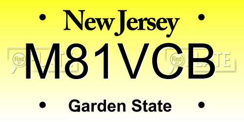 M81VCB New Jersey License Plate