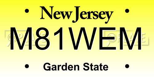 M81WEM New Jersey License Plate