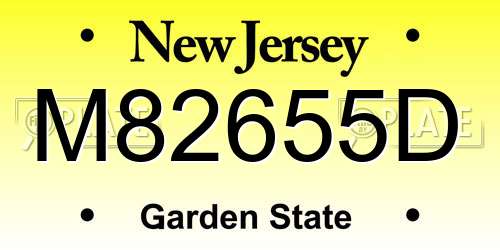 M82655D New Jersey License Plate