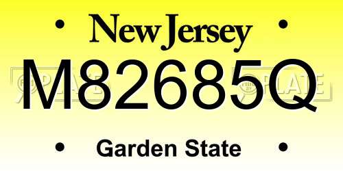 M82685Q New Jersey License Plate