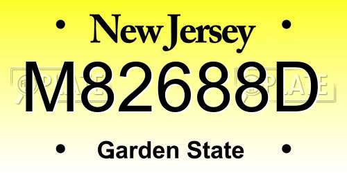 M82688D New Jersey License Plate