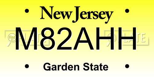 M82AHH New Jersey License Plate