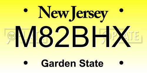 M82BHX New Jersey License Plate