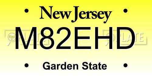 M82EHD New Jersey License Plate