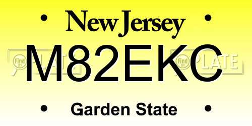 M82EKC New Jersey License Plate