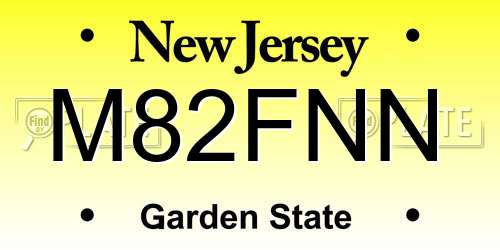 M82FNN New Jersey License Plate