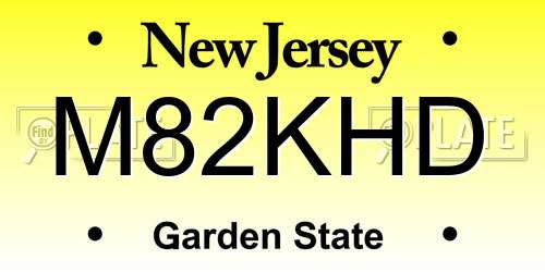 M82KHD New Jersey License Plate