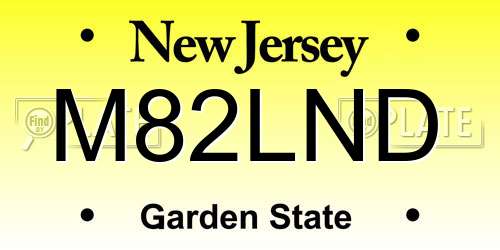M82LND New Jersey License Plate