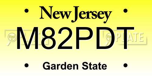 M82PDT New Jersey License Plate