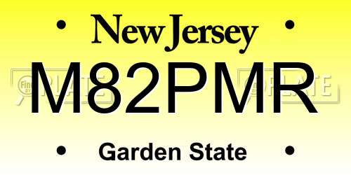 M82PMR New Jersey License Plate
