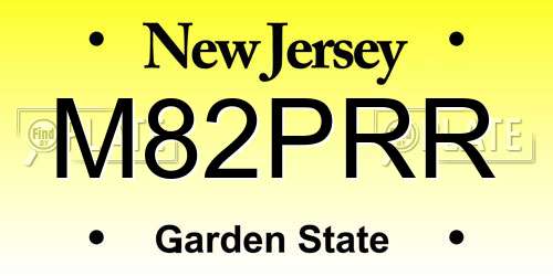 M82PRR New Jersey License Plate