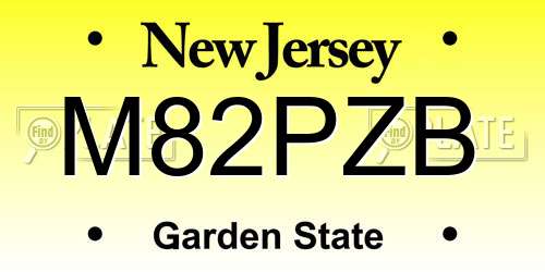 M82PZB New Jersey License Plate