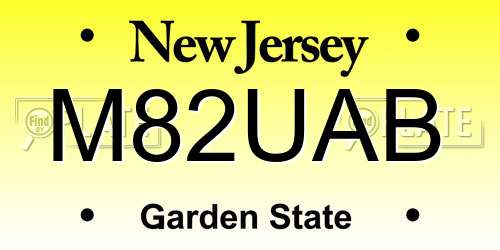 M82UAB New Jersey License Plate
