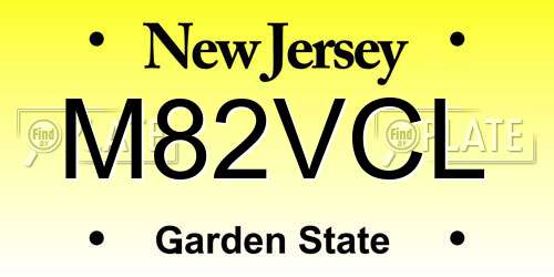 M82VCL New Jersey License Plate