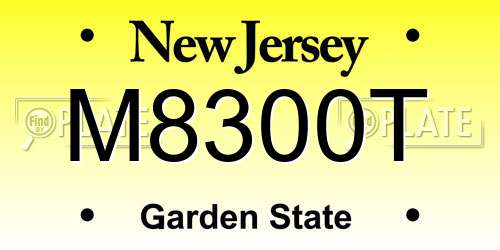M8300T New Jersey License Plate