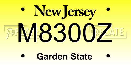 M8300Z New Jersey License Plate