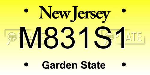M831S1 New Jersey License Plate
