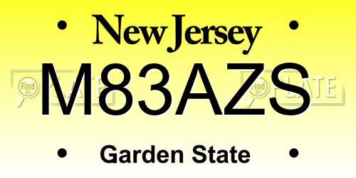 M83AZS New Jersey License Plate