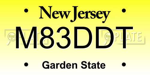 M83DDT New Jersey License Plate