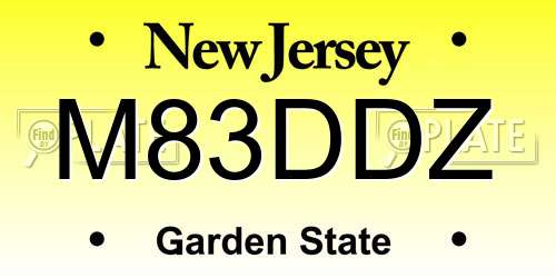 M83DDZ New Jersey License Plate