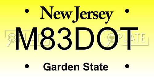 M83DOT New Jersey License Plate