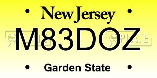M83DOZ New Jersey License Plate