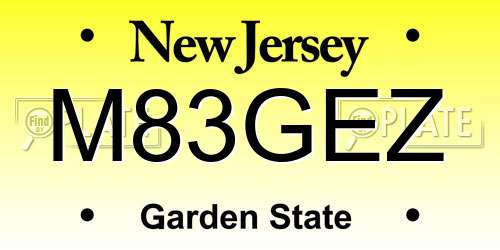 M83GEZ New Jersey License Plate