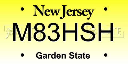 M83HSH New Jersey License Plate
