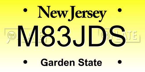 M83JDS New Jersey License Plate