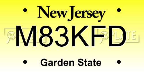 M83KFD New Jersey License Plate