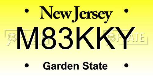 M83KKY New Jersey License Plate