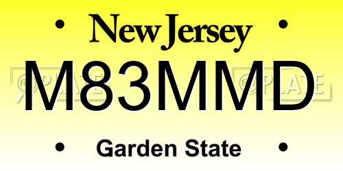 M83MMD New Jersey License Plate
