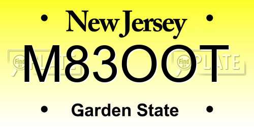 M83OOT New Jersey License Plate