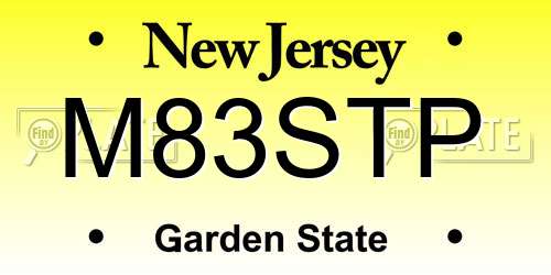 M83STP New Jersey License Plate