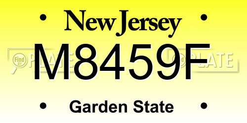 M8459F New Jersey License Plate