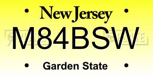M84BSW New Jersey License Plate