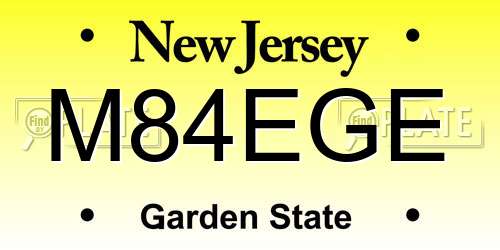 M84EGE New Jersey License Plate