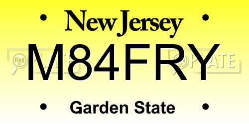 M84FRY New Jersey License Plate