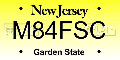 M84FSC New Jersey License Plate