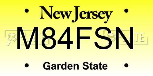 M84FSN New Jersey License Plate
